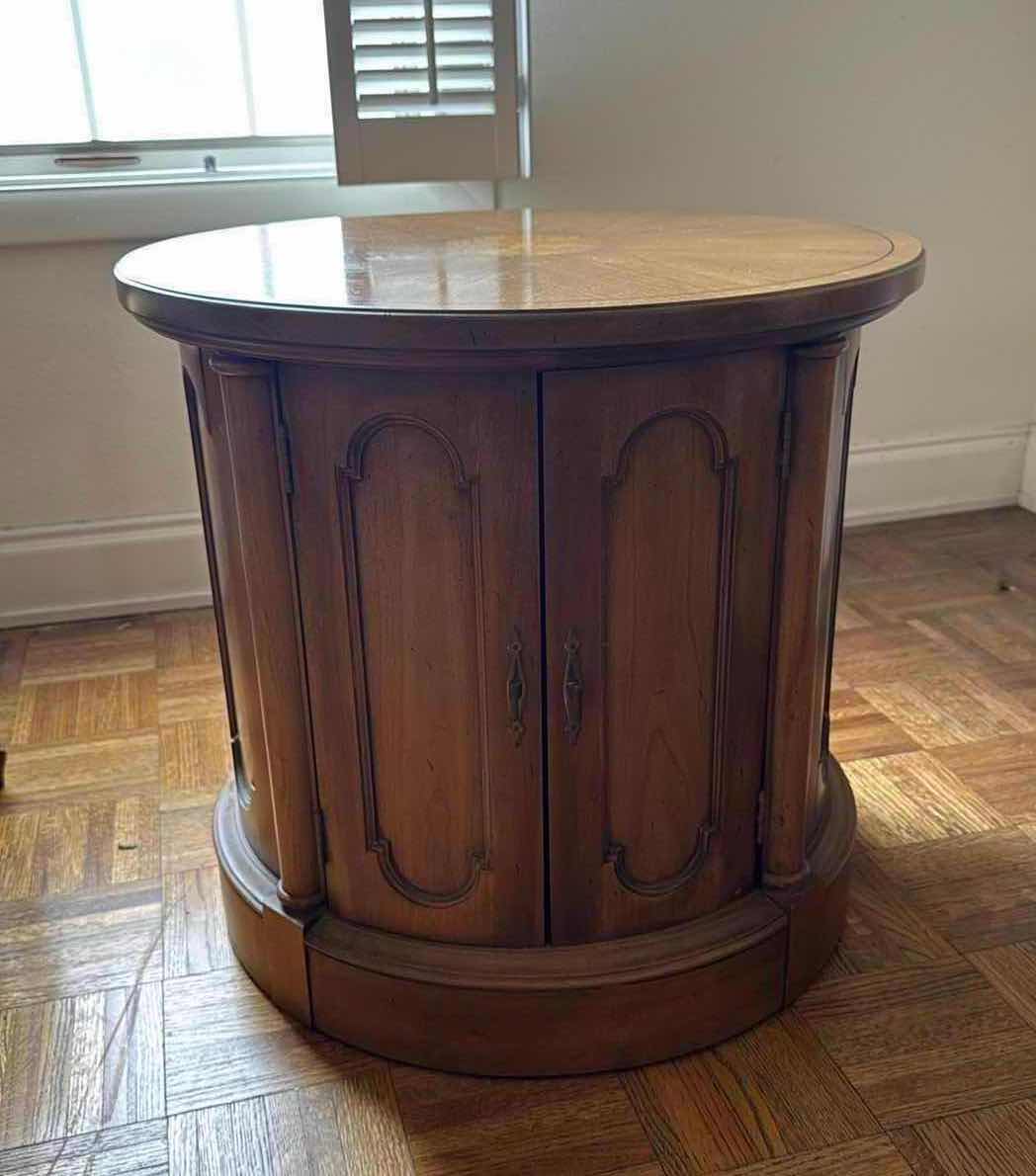 Photo 5 of 24” ROUND MID CENTURY DRUM END TABLE H24”