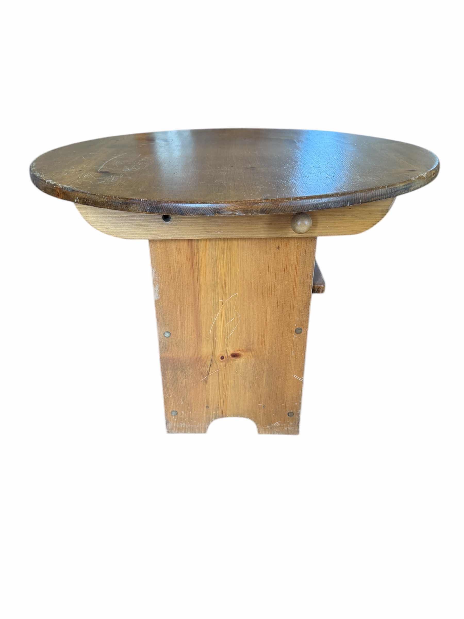 Photo 1 of VINTAGE PINE HUTCH SIDE TABLE 31” D H22”