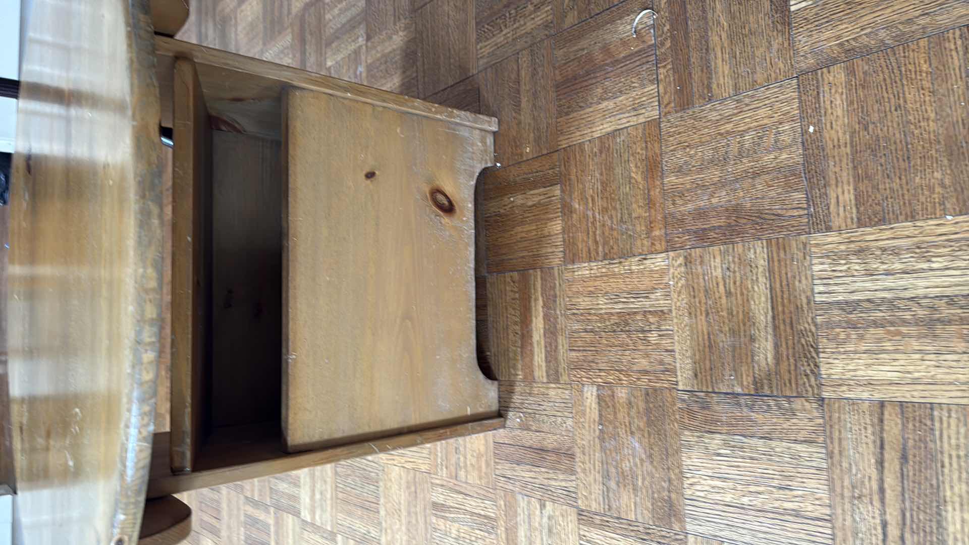 Photo 1 of VINTAGE PINE HUTCH SIDE TABLE 31” D H22”