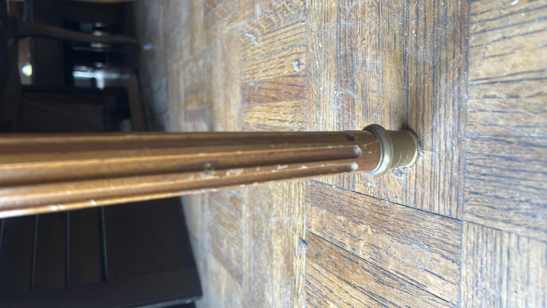 Photo 1 of 1940s VINTAGE FRENCH STYLE BOUILLOTTE MARBLE TOP TABLE
D 26”  x H 28”