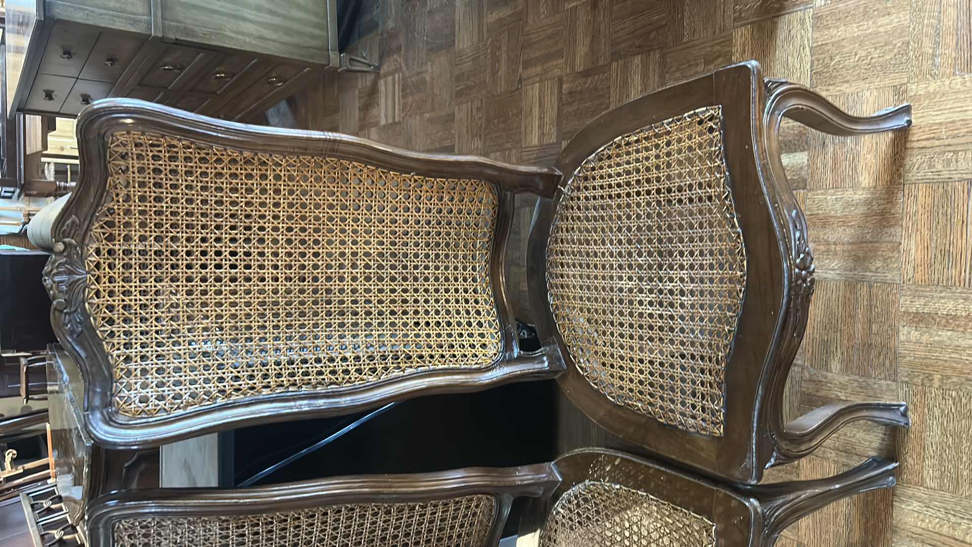 Photo 1 of 2 - ANTIQUE FRENCH CANE DINING SIDE CHAIRS