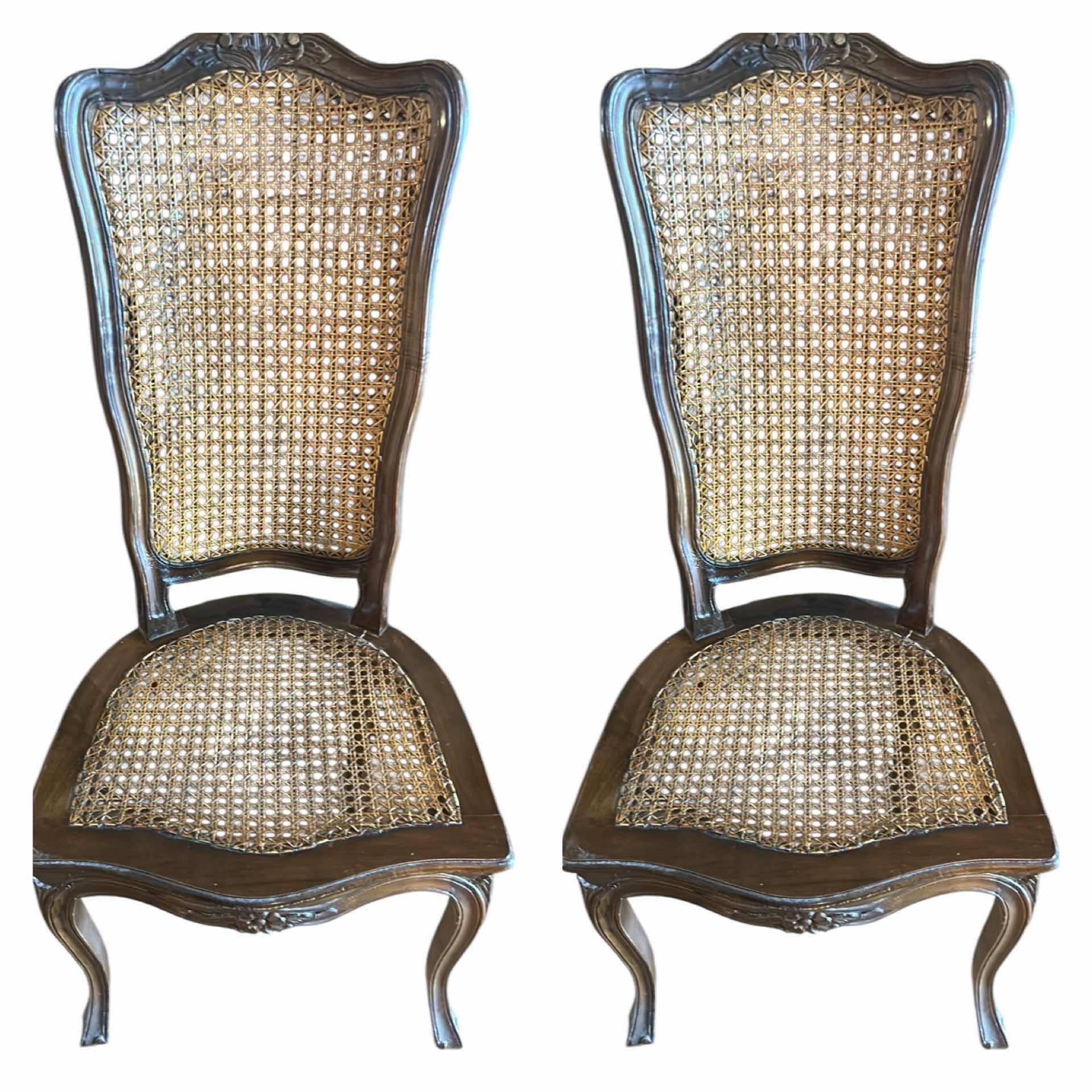 Photo 1 of 2 - ANTIQUE FRENCH CANE DINING SIDE CHAIRS
