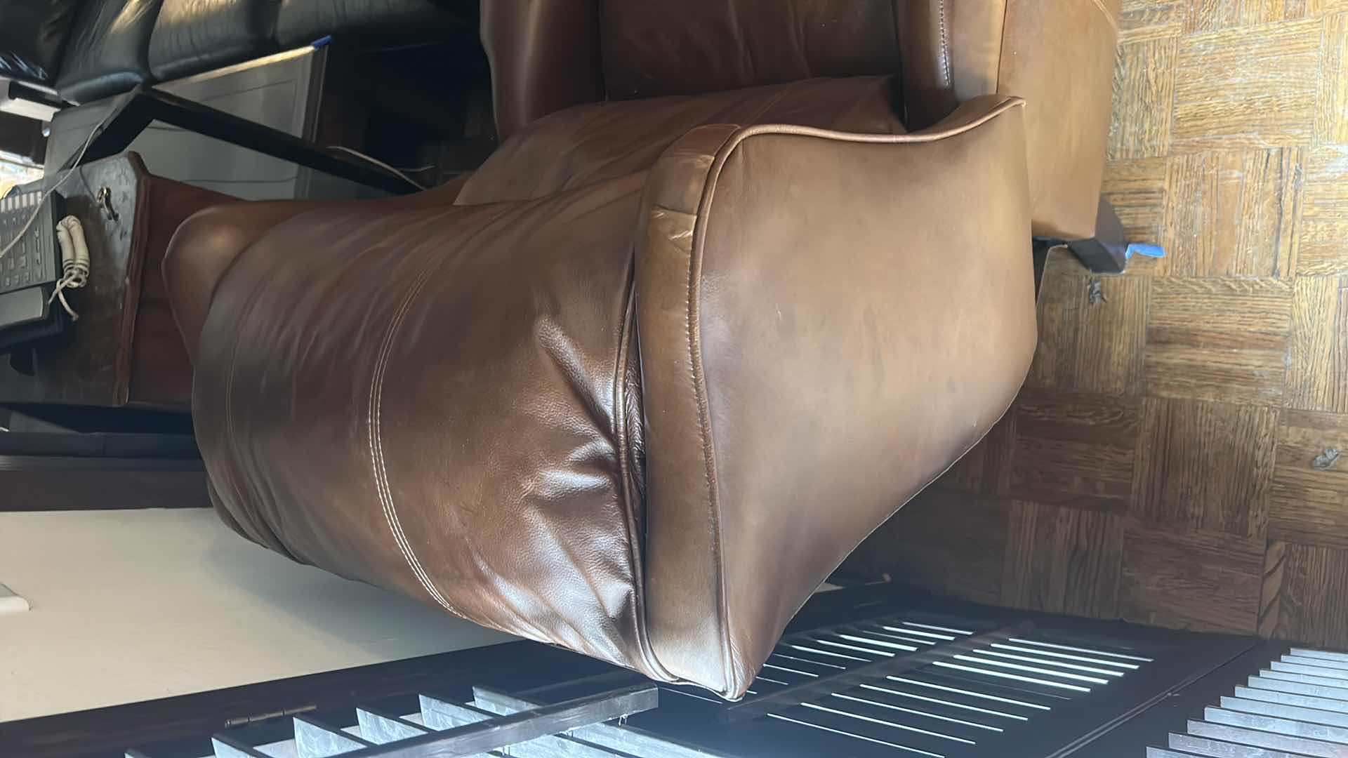 Photo 1 of BERNHARDT BROWN LEATHER RECLINER 33” x 35”  H41”