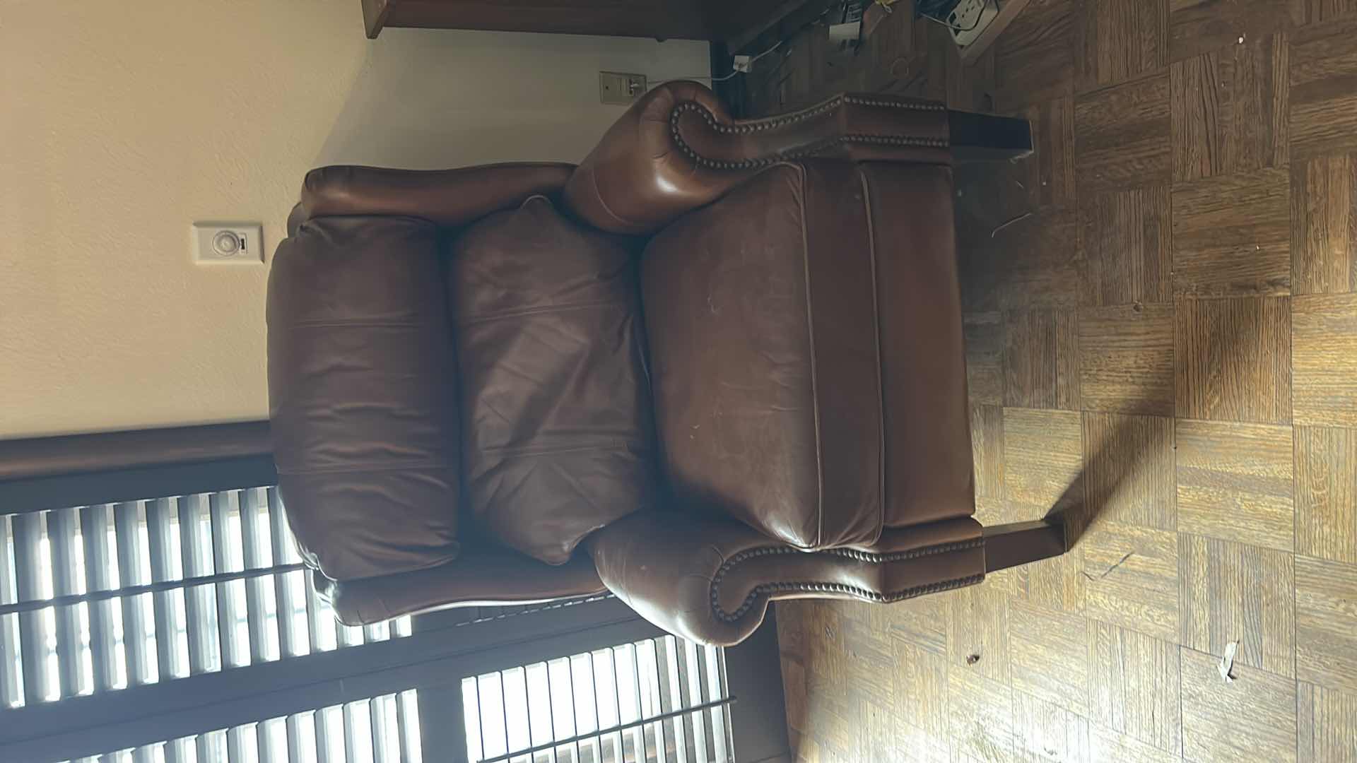 Photo 1 of BERNHARDT BROWN LEATHER RECLINER 33” x 35”  H41”