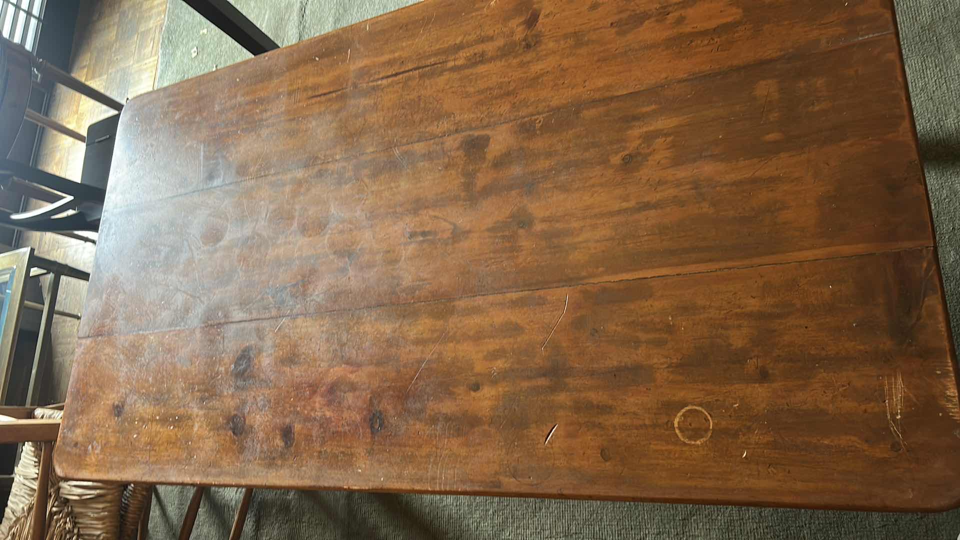 Photo 1 of 5' OLD ENGLISH PINE FARMHOUSE TABLE  H30”