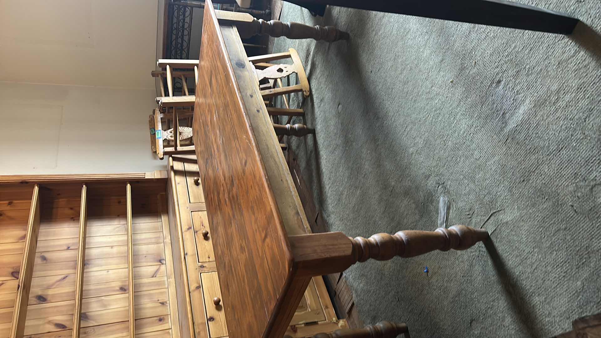 Photo 1 of 5' OLD ENGLISH PINE FARMHOUSE TABLE  H30”