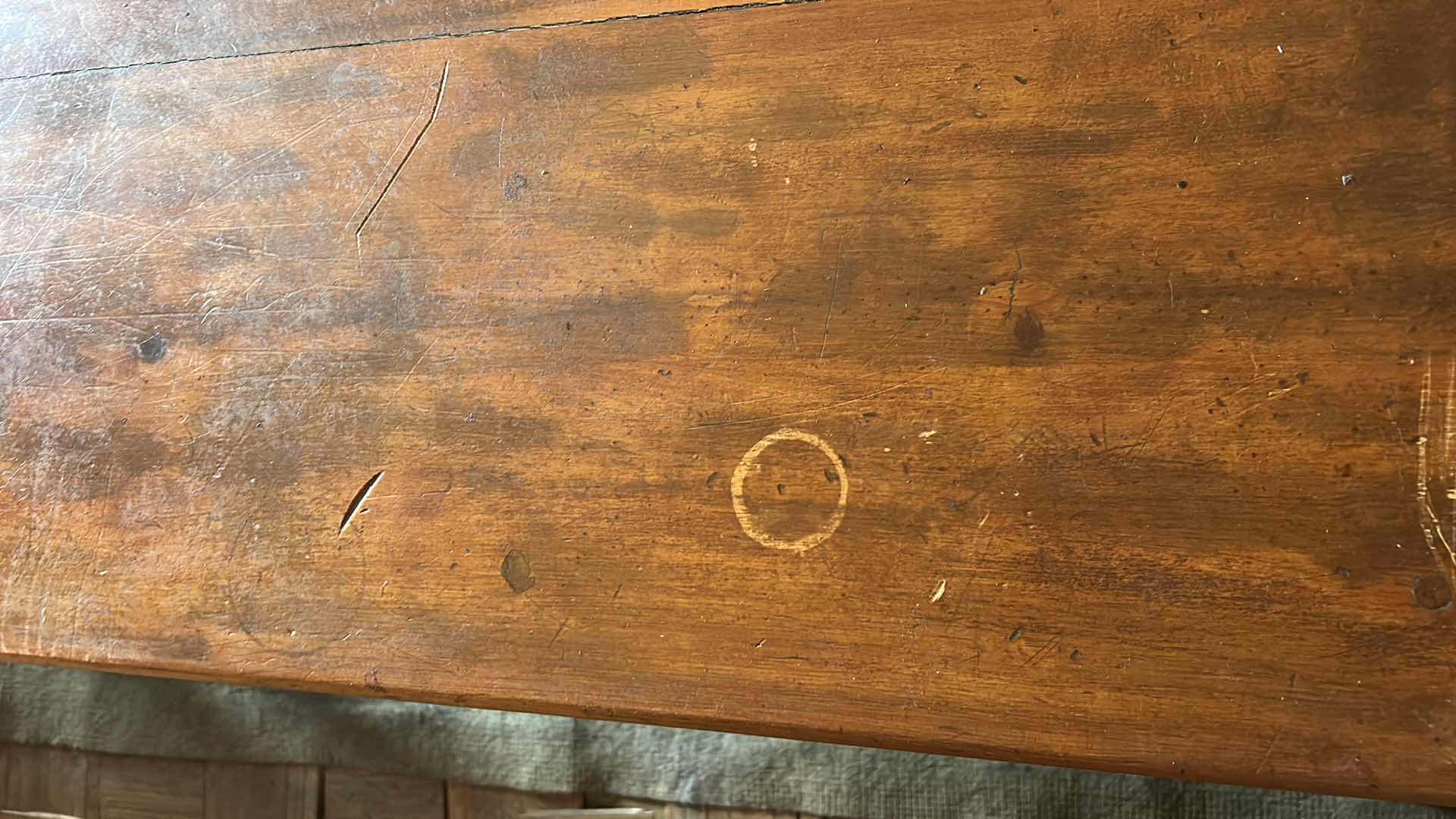 Photo 1 of 5' OLD ENGLISH PINE FARMHOUSE TABLE  H30”