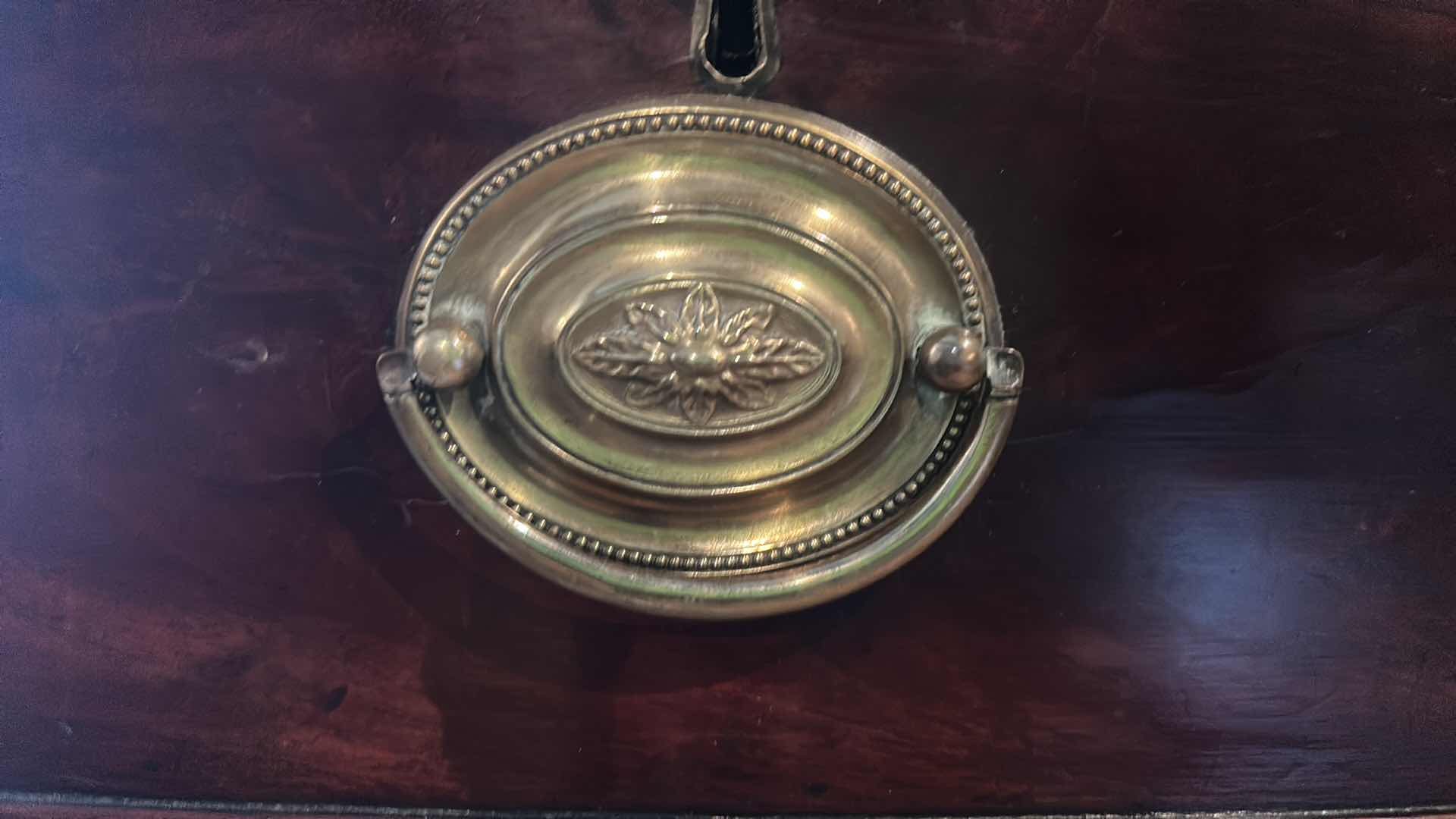 Photo 1 of ENGLISH MAHOGANY BOW FRONT CHEST OF DRAWERS - TONGUE & GROOVE 40” x 20” H42” 