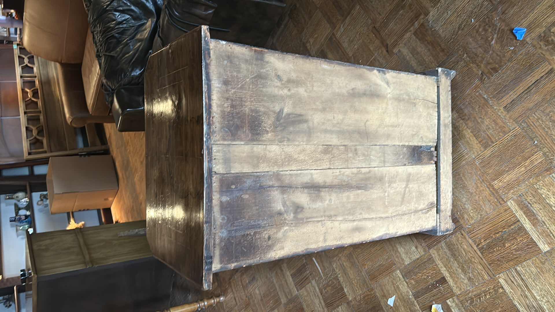 Photo 8 of ANTIQUE 1870’S VICTORIAN MUSIC CABINET MADE OF WALNUT VENEER, DESIGNED FOR STORING SHEET MUSIC 20 1/2”x 14  ” x H3’