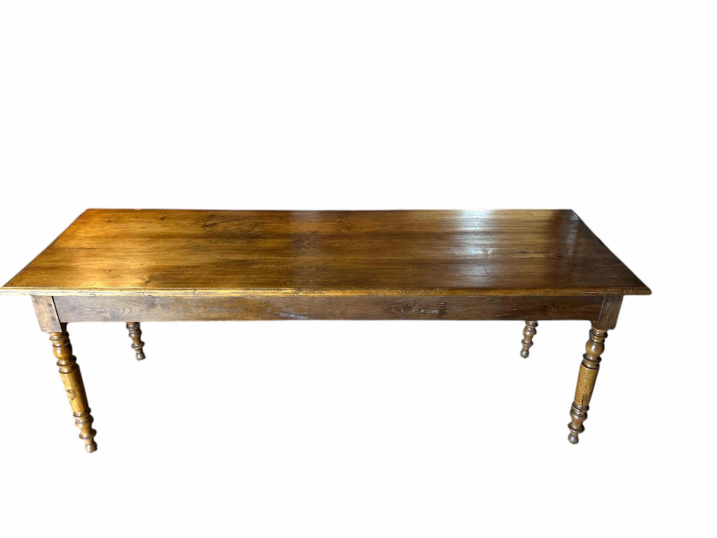 Photo 1 of ANTIQUE FRENCH SOLID WOOD FARMHOUSE DINING TABLE 78" x 26”  H28"