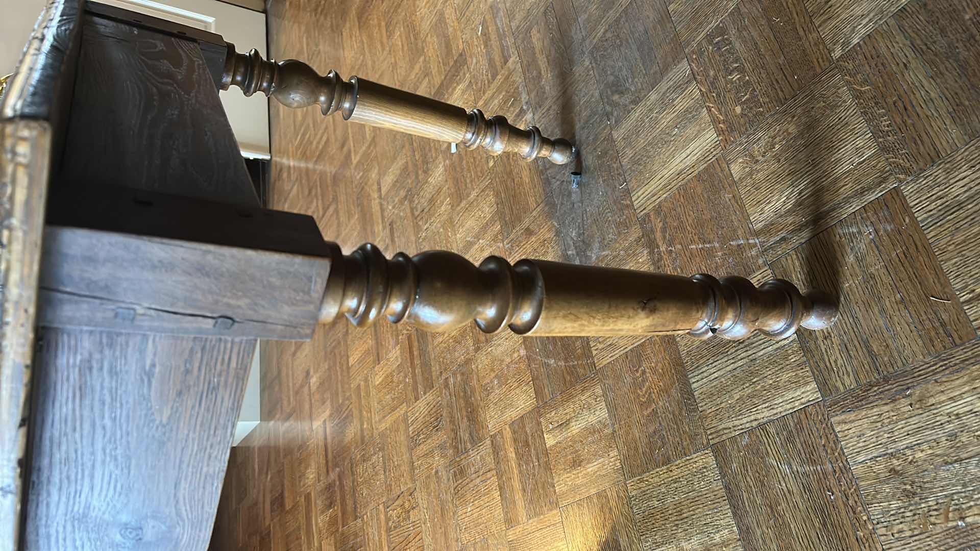 Photo 4 of ANTIQUE FRENCH SOLID WOOD FARMHOUSE DINING TABLE 78" x 26”  H28"