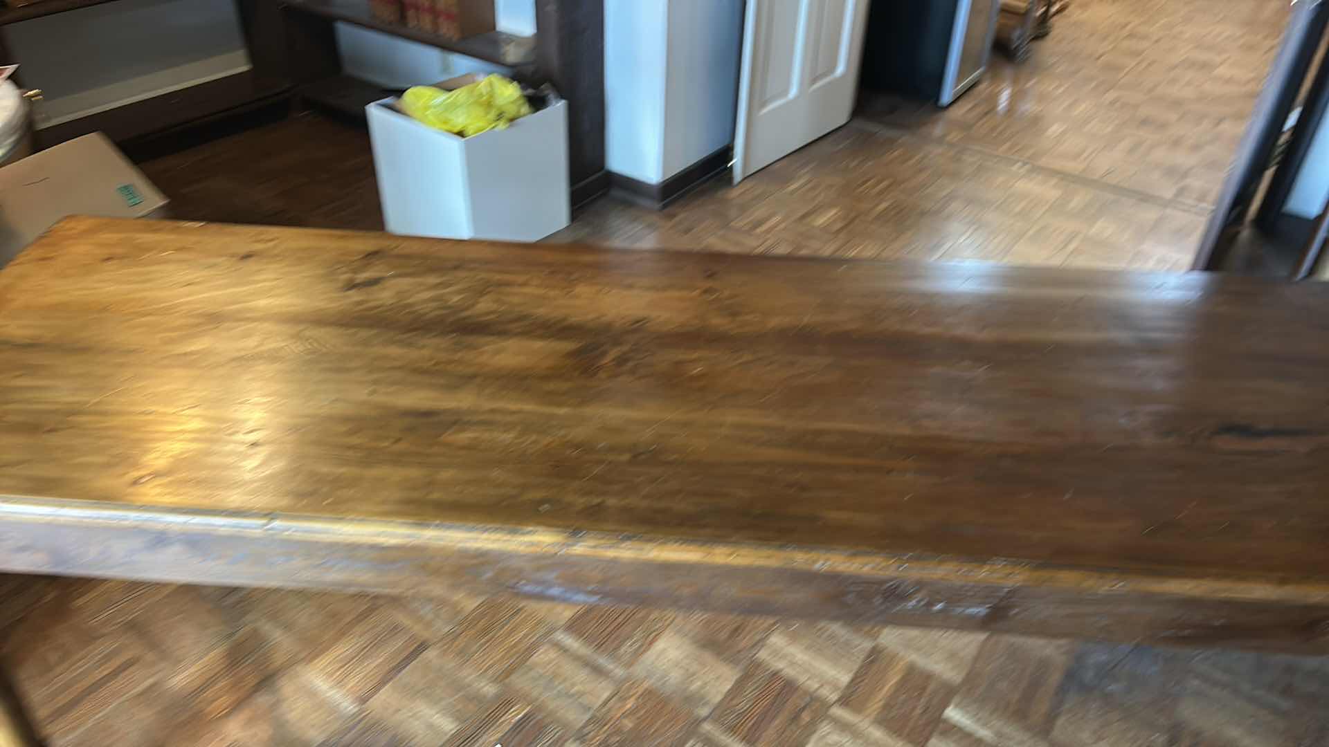 Photo 1 of ANTIQUE FRENCH SOLID WOOD FARMHOUSE DINING TABLE 78" x 26”  H28"