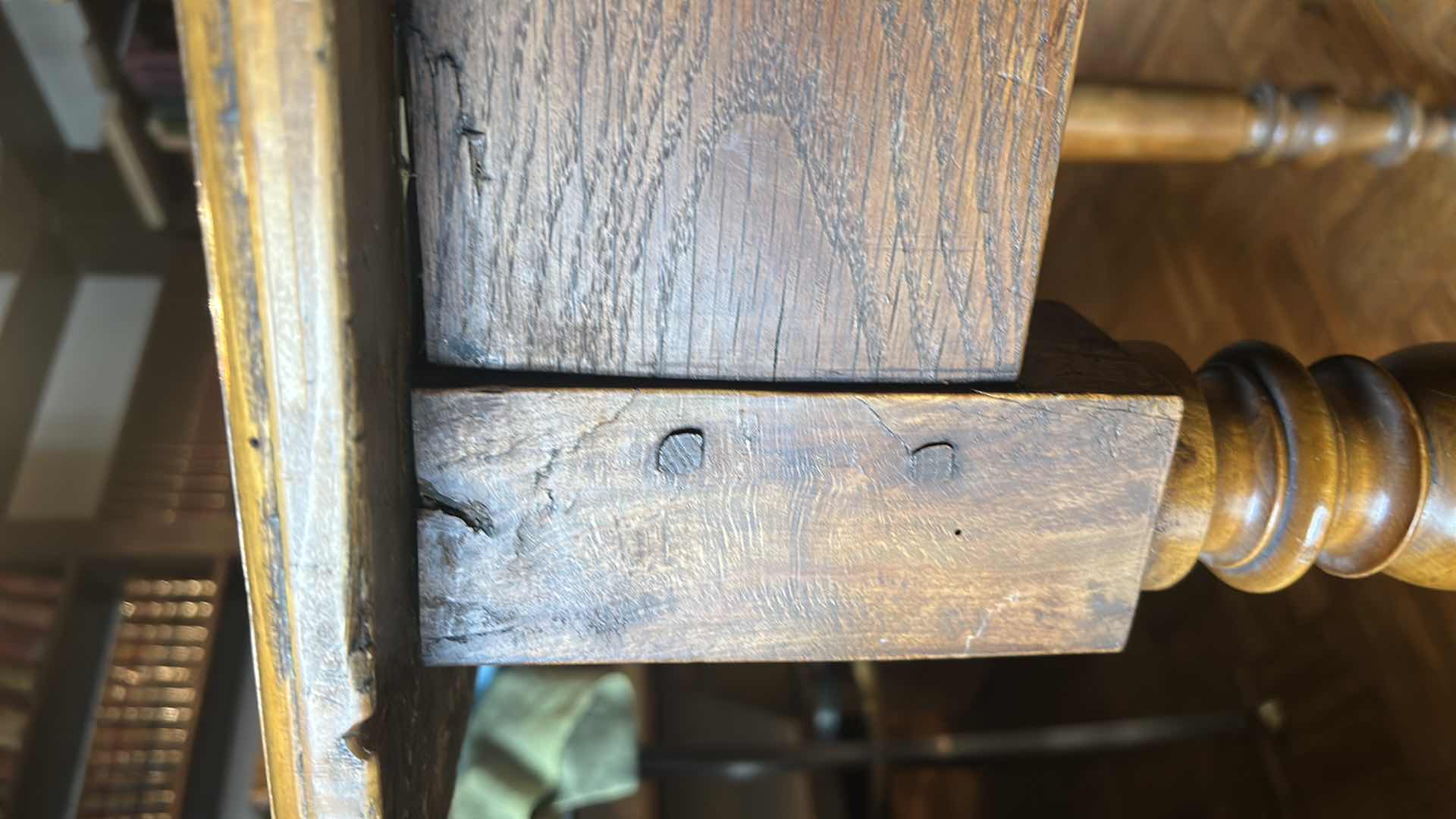 Photo 8 of ANTIQUE FRENCH SOLID WOOD FARMHOUSE DINING TABLE 78" x 26”  H28"