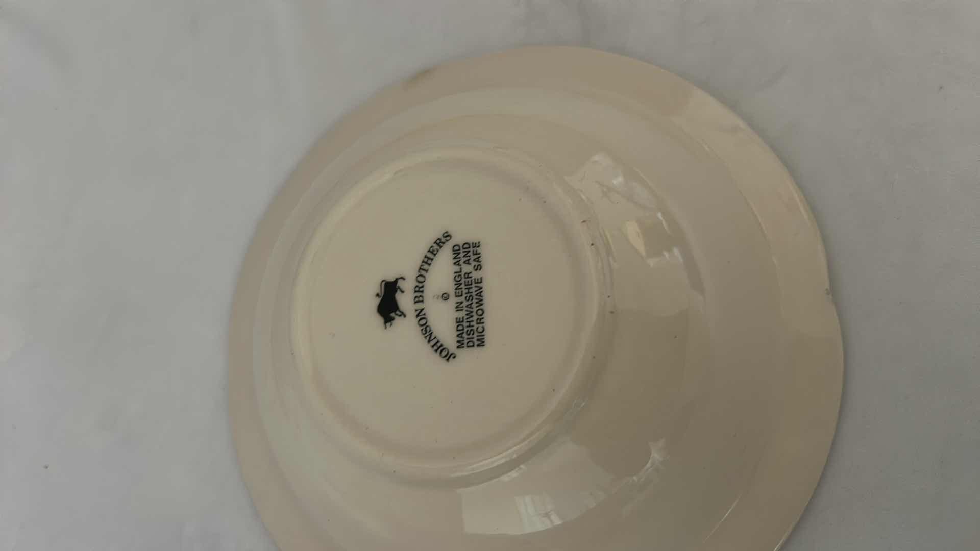 Photo 1 of 4- JOHNSON BROS, DENBIGH CASTLE, BLUE & WHITE BOWLS 6”, MADE IN ENGLAND