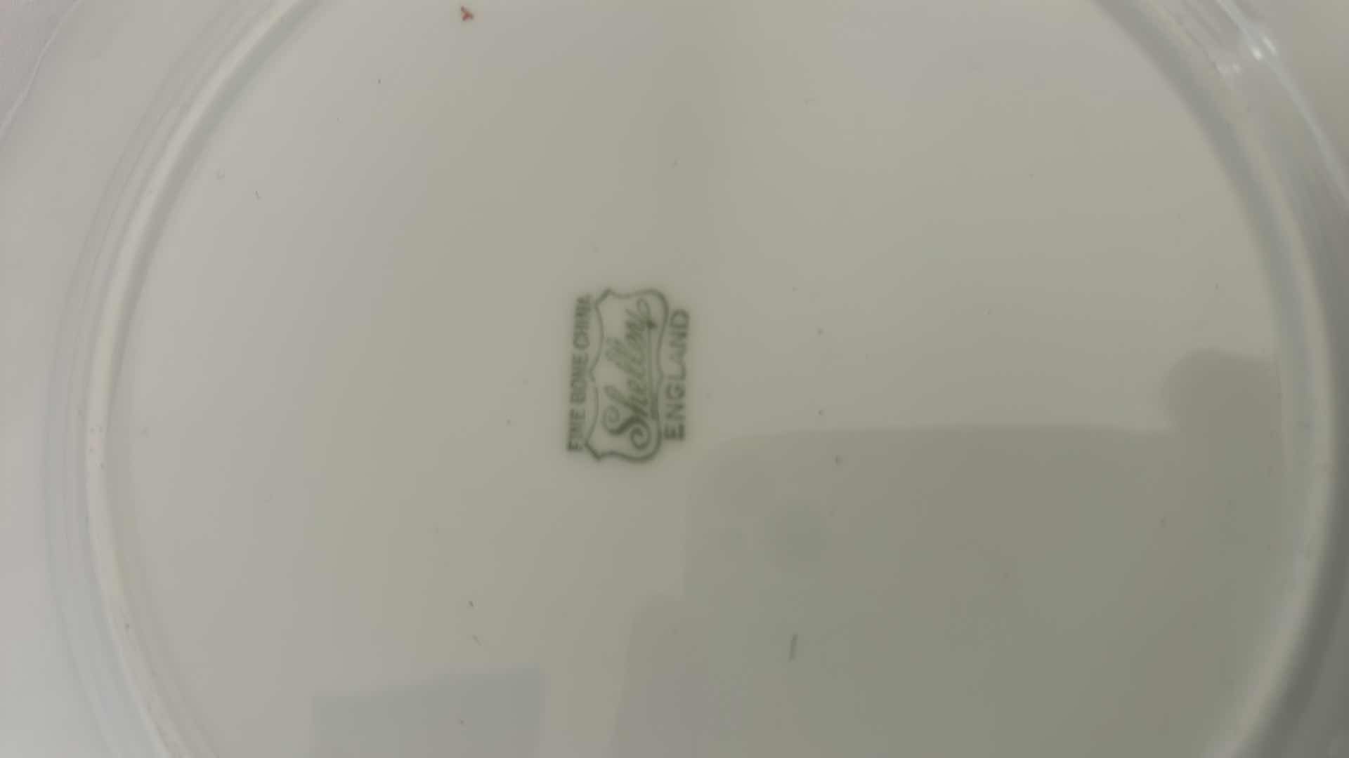 Photo 1 of 5 PC-VINTAGE SHELLEY ENGLAND WHITE W GOLD LUDLOW SHAPE TEA SET (8" PLATE, CUP & SAUCERS)