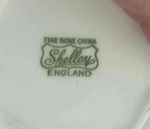 Photo 9 of 5PCS- VINTAGE SHELLEY ENGLAND "DAINTY" WHITE & GOLD LUDLOW SHAPE CREAMER, SUGAR BOWLS