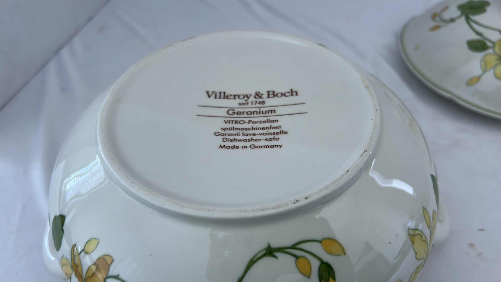 Photo 4 of 2-  VILLEROY AND BOTCH GERANIUM TUREEN & SUGAR BOWL-MADE IN GERMANY