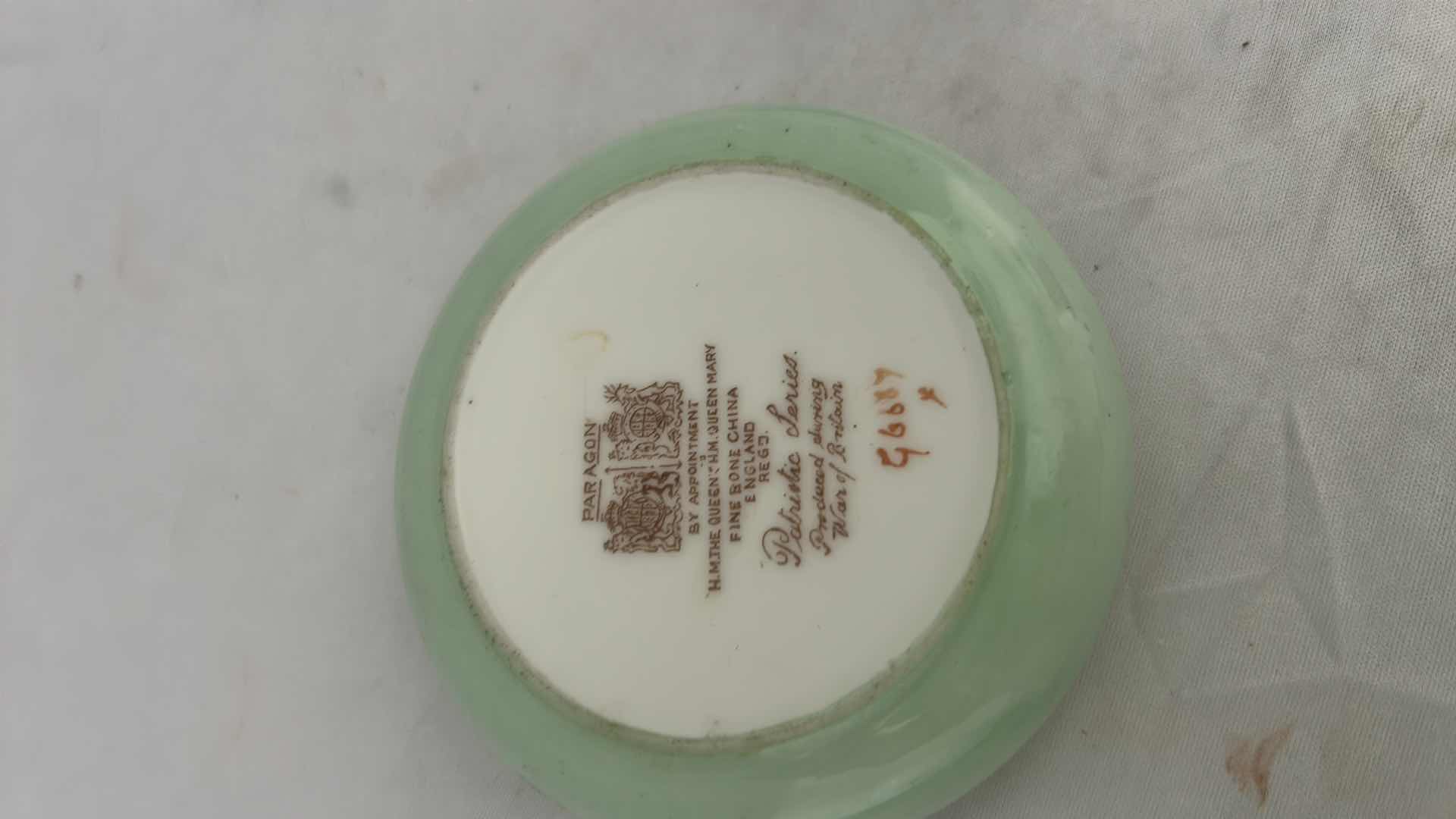 Photo 1 of 2-1940'S PARAGON PATRIOTIC SERIES PIN DISHES NUMBERED 3.5” 