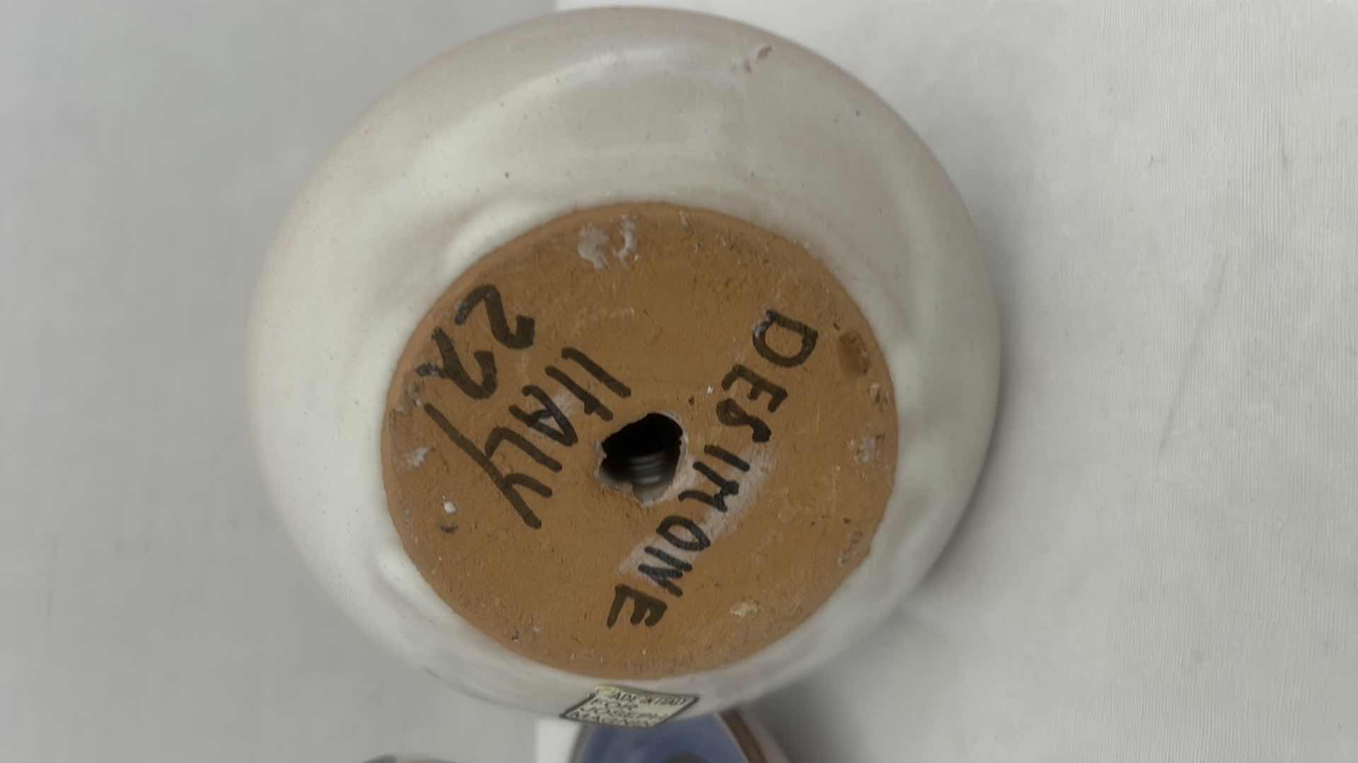 Photo 1 of 2 DESIMONE ITALY CERAMIC HAND PAINTED CANDLE STICK HOLDERS 5 1/4 inches