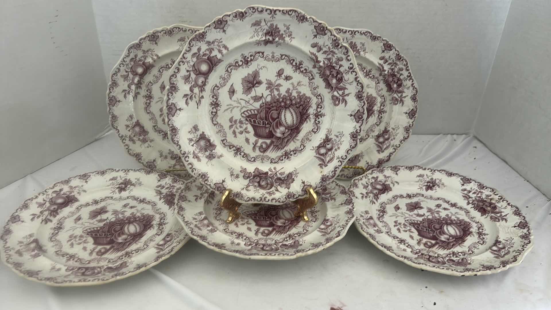 Photo 1 of 6 FRUITY BASKET PORCELAIN 8” PLATES