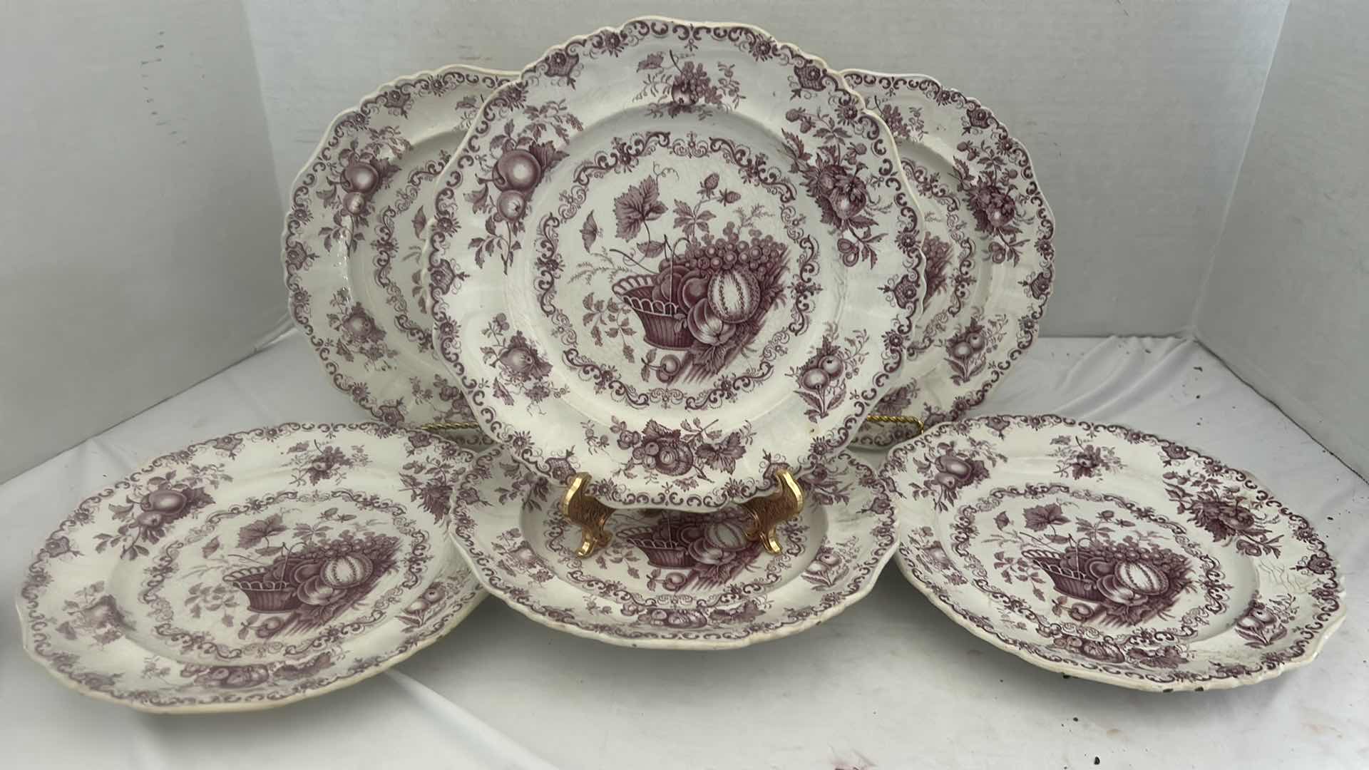 Photo 1 of 6 FRUITY BASKET PORCELAIN 8” PLATES