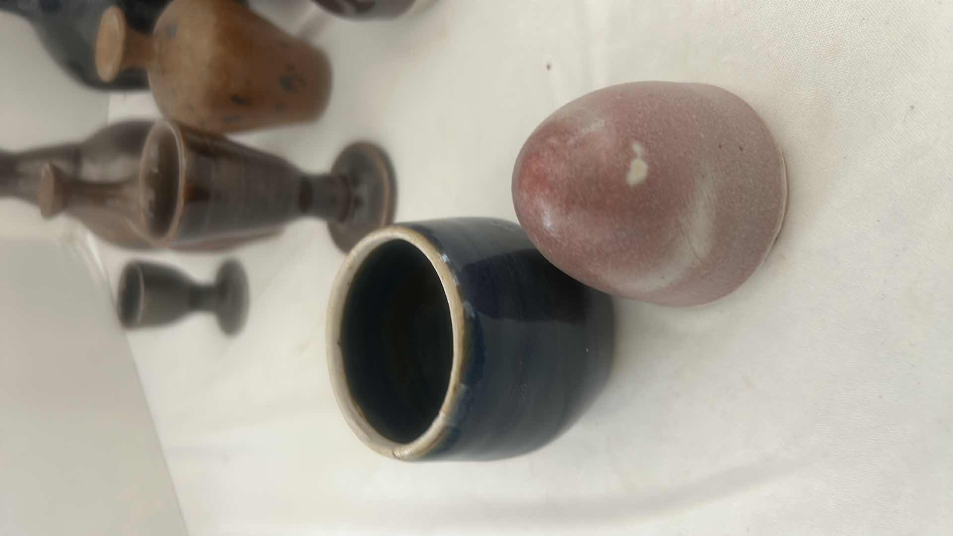 Photo 1 of 20 PC- VINTAGE POTTERY ASIAN PLATE, VASES, EGG CUPS (PLATE 10 1/2“)