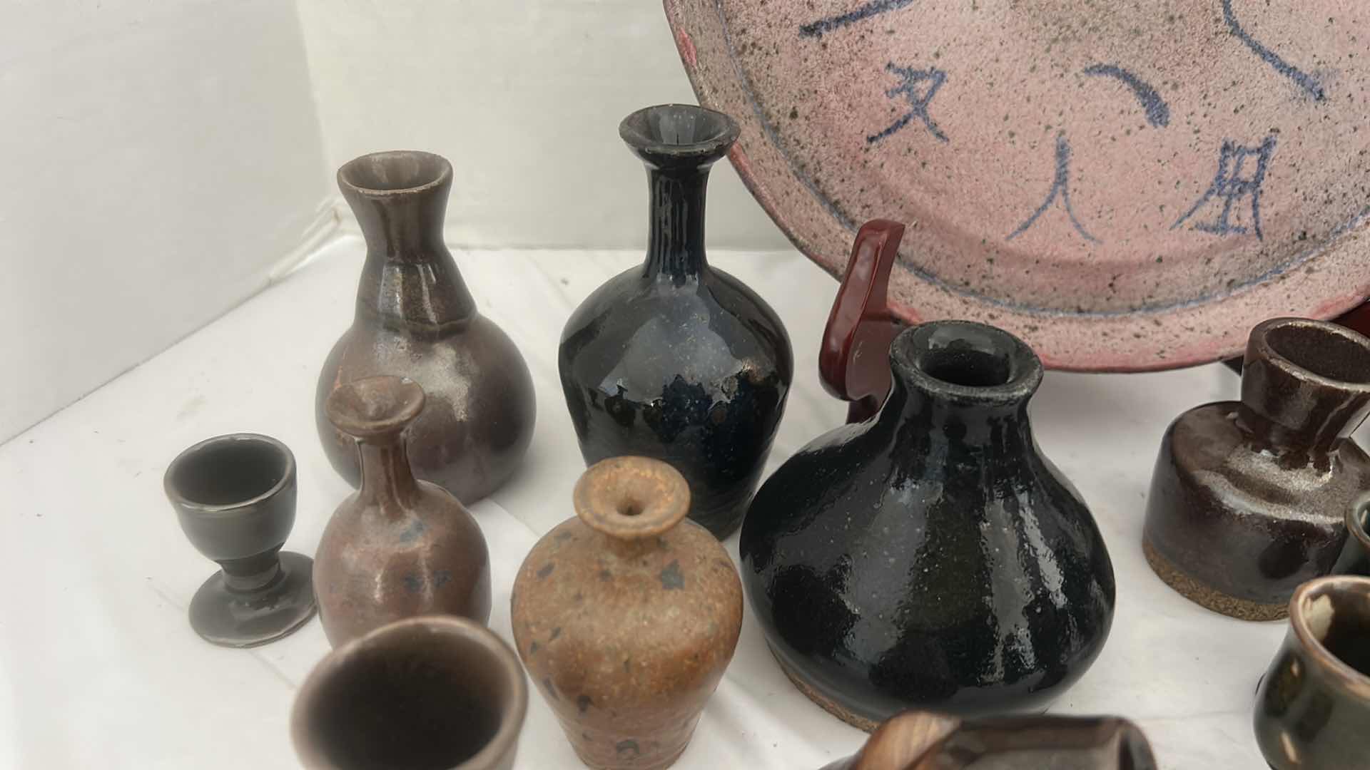 Photo 5 of 20 PC- VINTAGE POTTERY ASIAN PLATE, VASES, EGG CUPS (PLATE 10 1/2“)