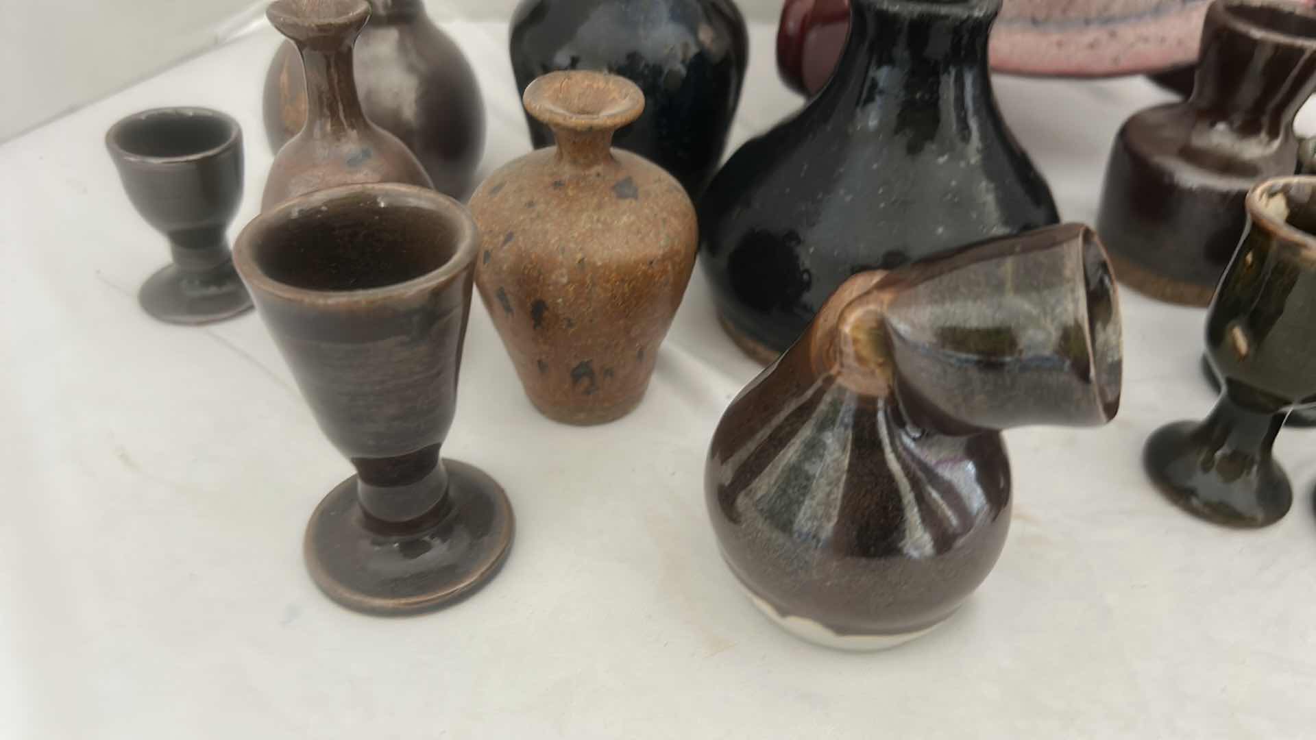 Photo 4 of 20 PC- VINTAGE POTTERY ASIAN PLATE, VASES, EGG CUPS (PLATE 10 1/2“)