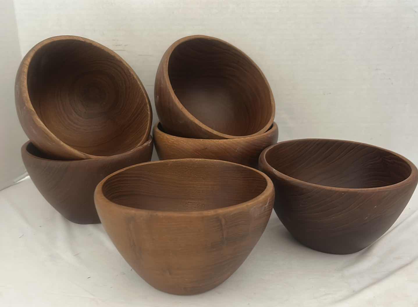 Photo 1 of 6-TEAK SALAD BOWLS  5 1/2” x 3 1/2”
