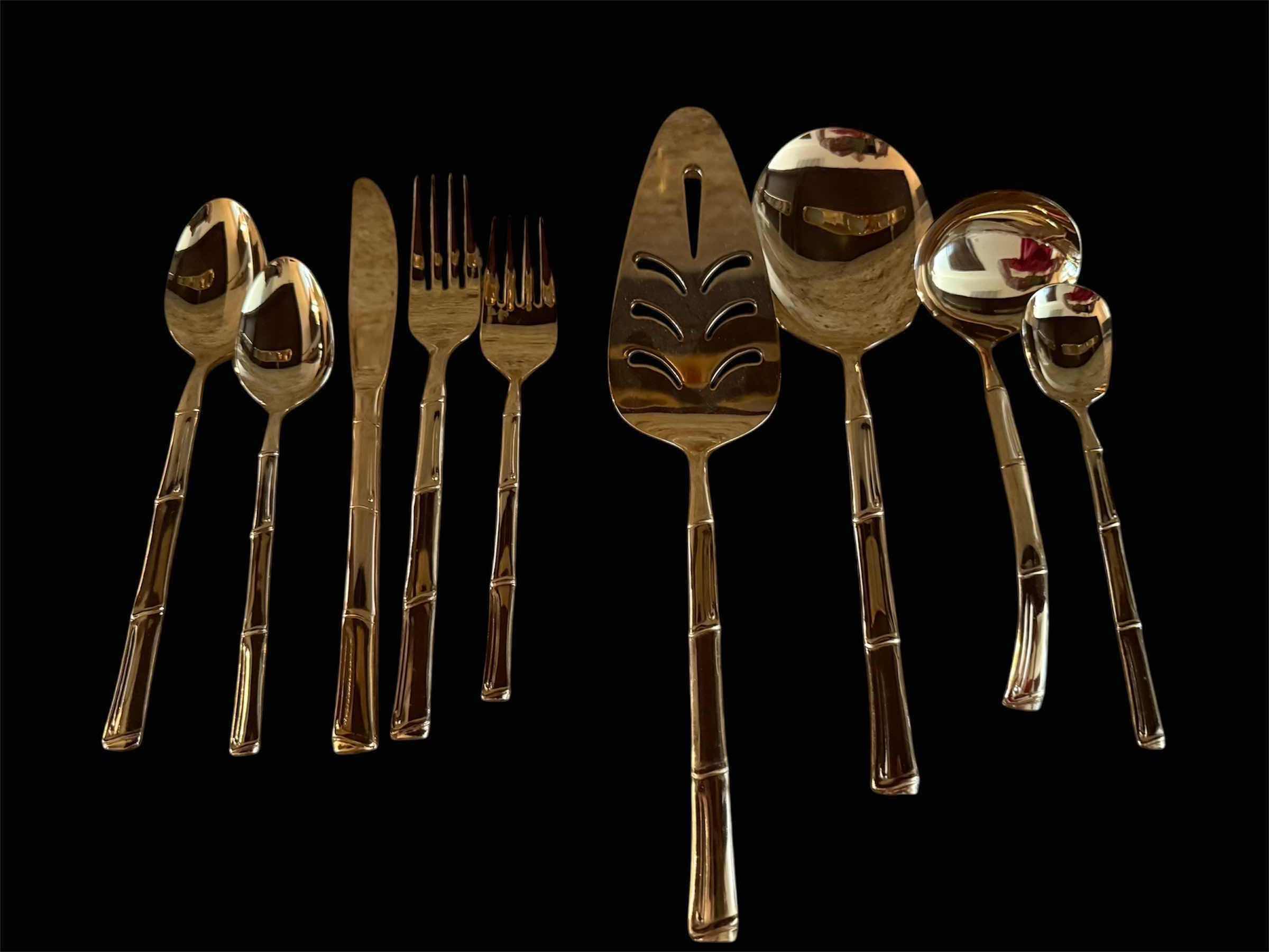 Photo 1 of 73 PCS-VINTAGE 23K GOLD-PLATED NATIONAL SILVER COMPANY SILVERWARE SET