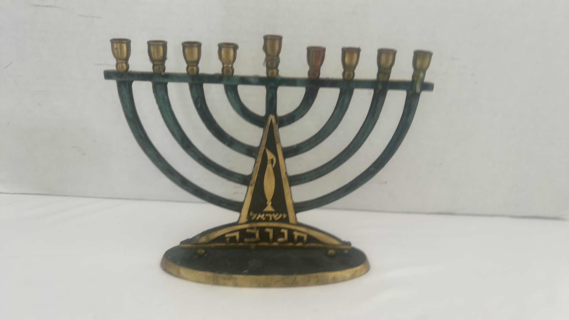 Photo 2 of 3-VINTAGE BRASS MENORAHS (TALLEST H7”)