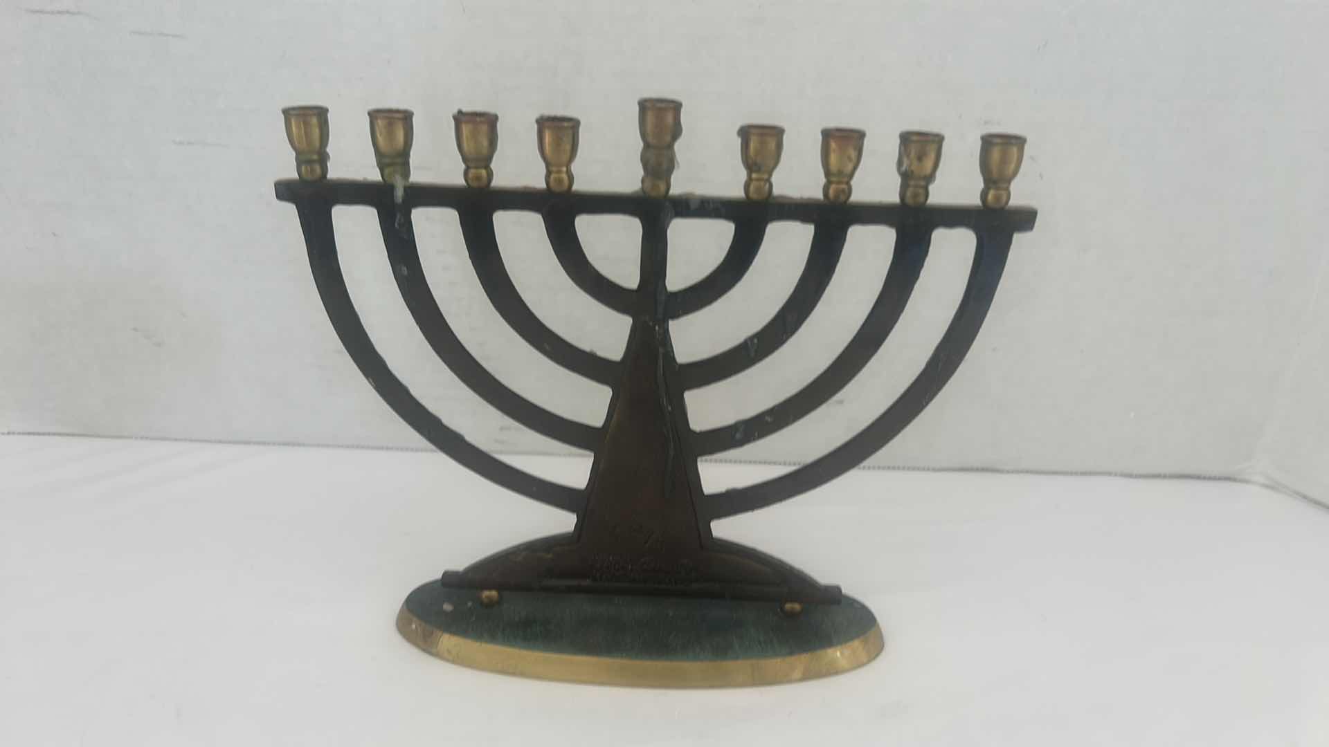 Photo 3 of 3-VINTAGE BRASS MENORAHS (TALLEST H7”)