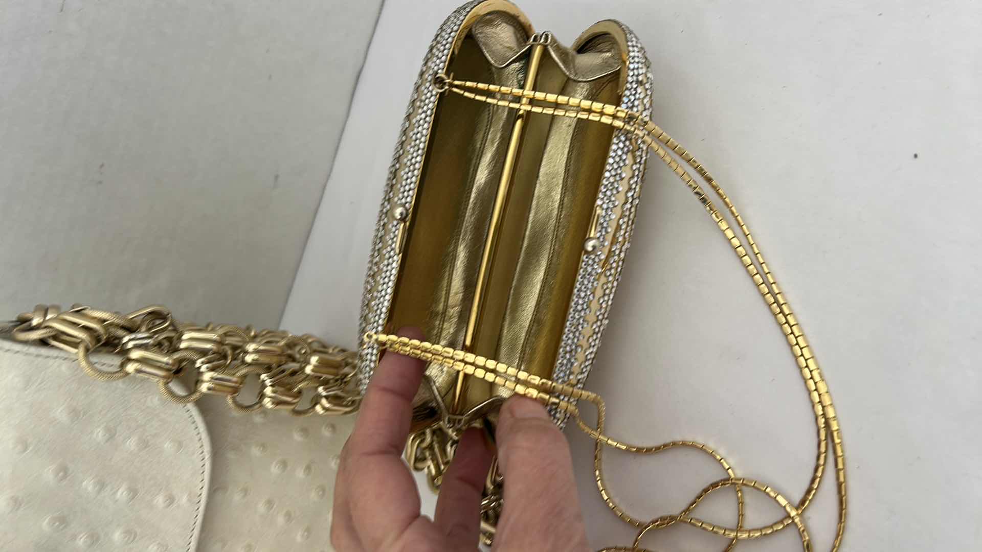 Photo 3 of 2 VINTAGE CREAM AND BLING HANDBAGS
