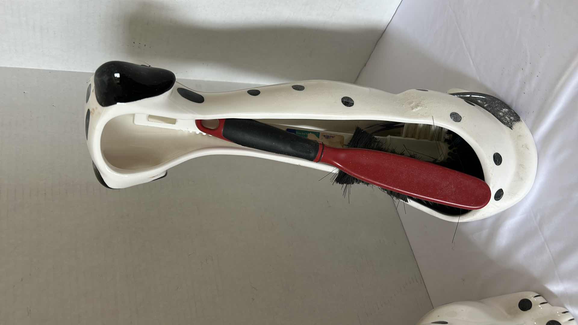 Photo 1 of 2 - CERAMIC DALMATIAN DOG TOILET BRUSH HOLDERS H17”