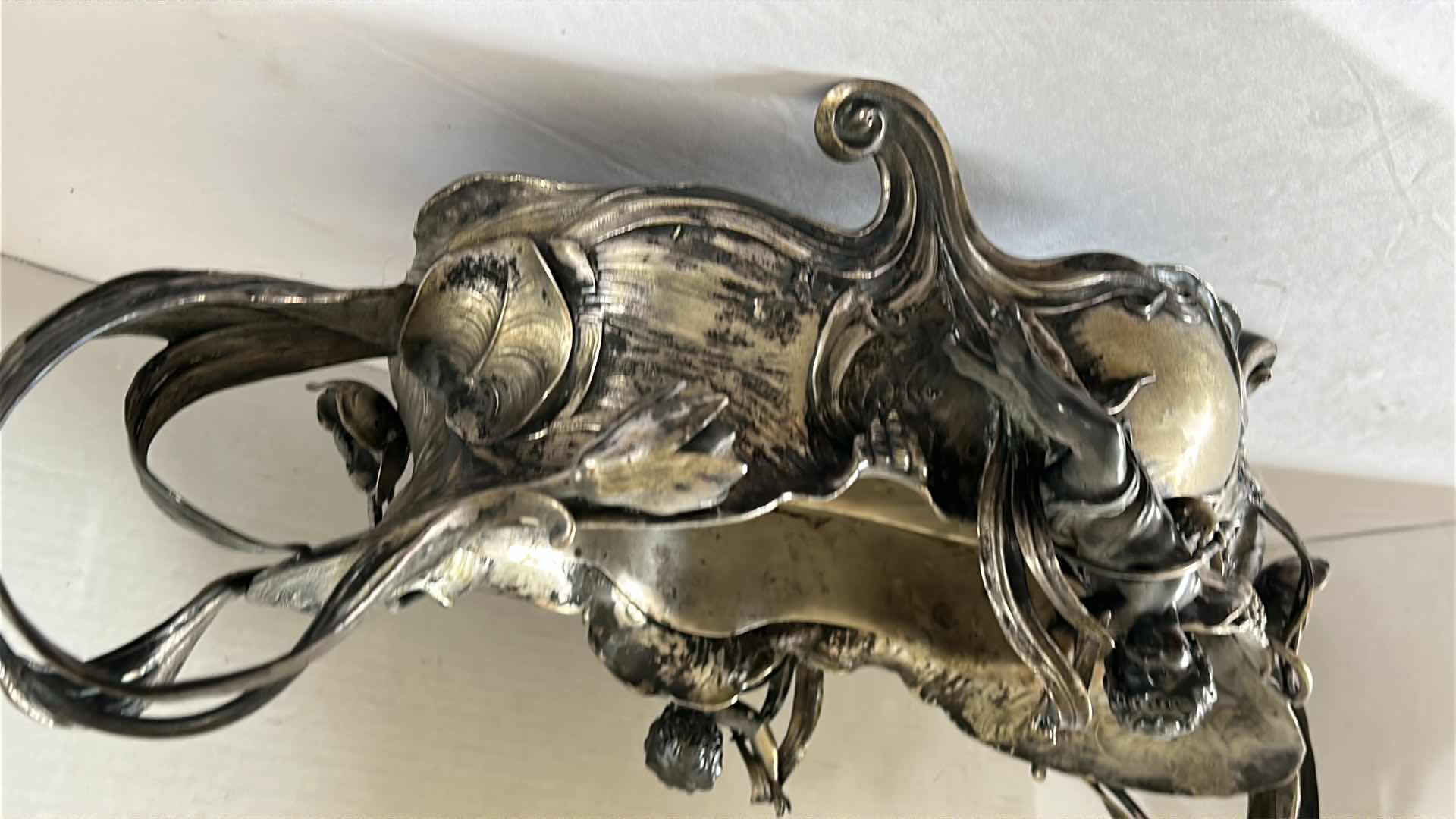 Photo 8 of ANTIQUE ART NOUVEAU CENTERPIECE JARDINIERE MADE BY ALBERT MAYER  25 1/2“ x 11 1/2“ x H8“