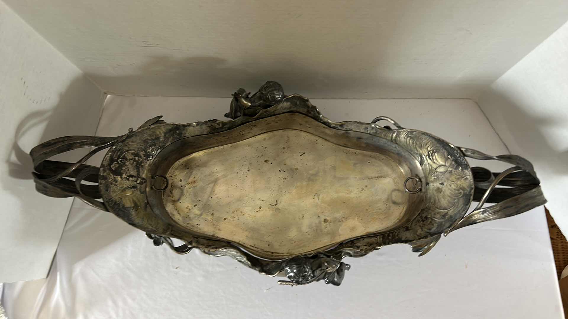 Photo 4 of ANTIQUE ART NOUVEAU CENTERPIECE JARDINIERE MADE BY ALBERT MAYER  25 1/2“ x 11 1/2“ x H8“