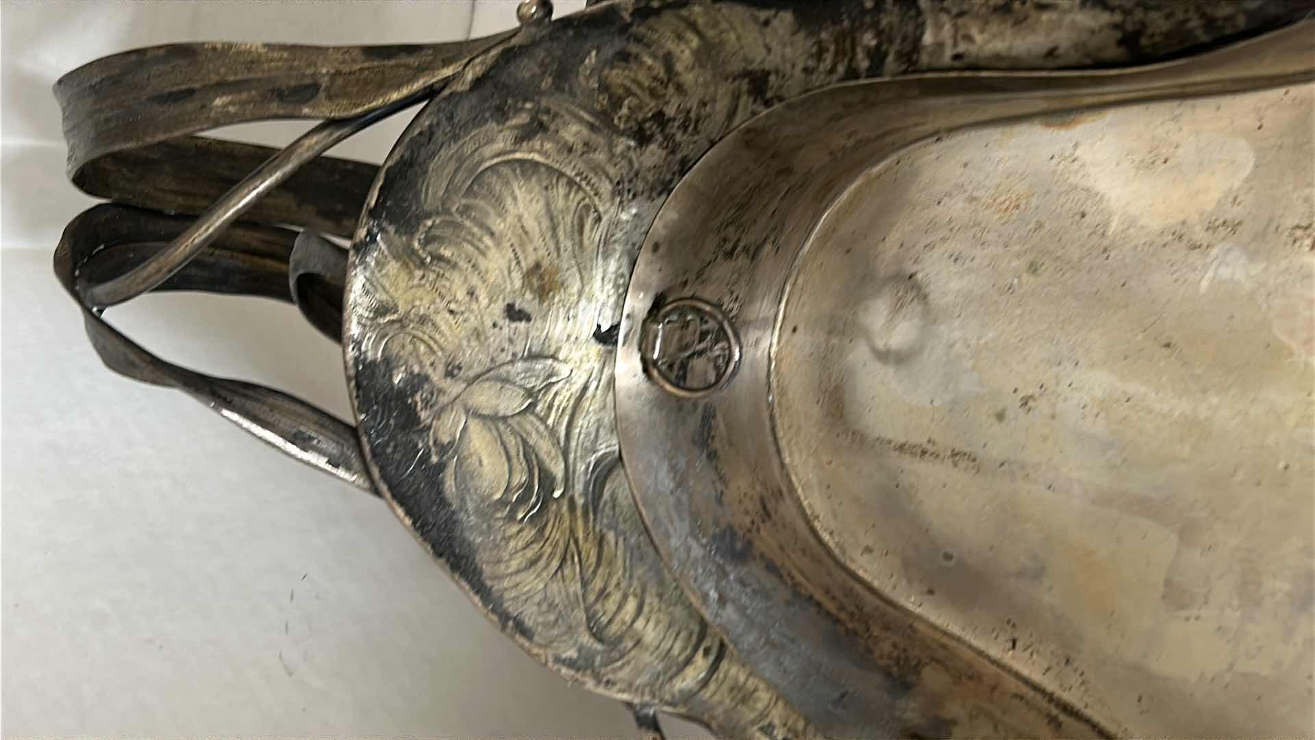 Photo 6 of ANTIQUE ART NOUVEAU CENTERPIECE JARDINIERE MADE BY ALBERT MAYER  25 1/2“ x 11 1/2“ x H8“