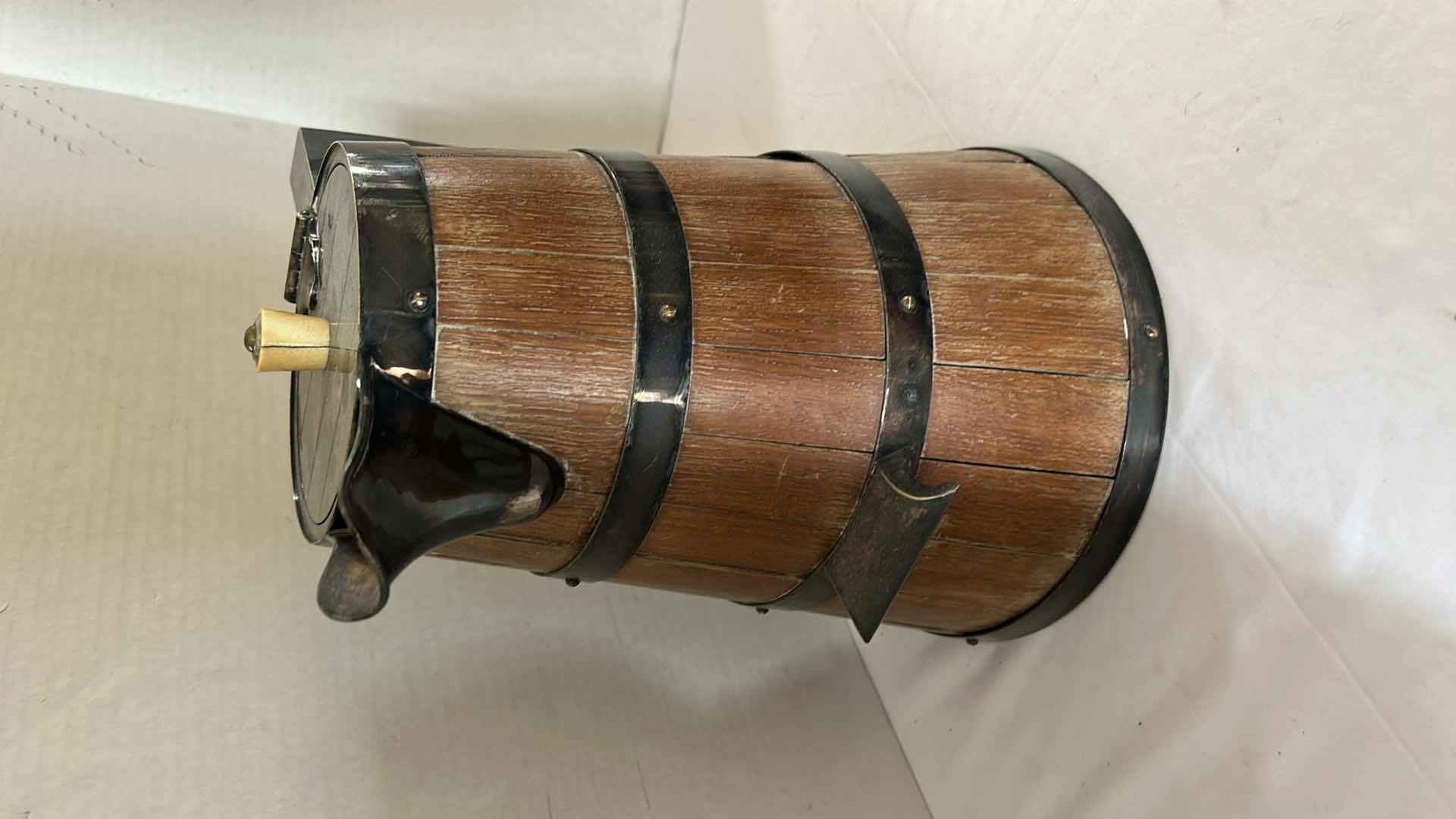 Photo 2 of ANTIQUE 19th CENTURY ENGLISH OAK AND SILVER MOUNTED TANKARD H12” 