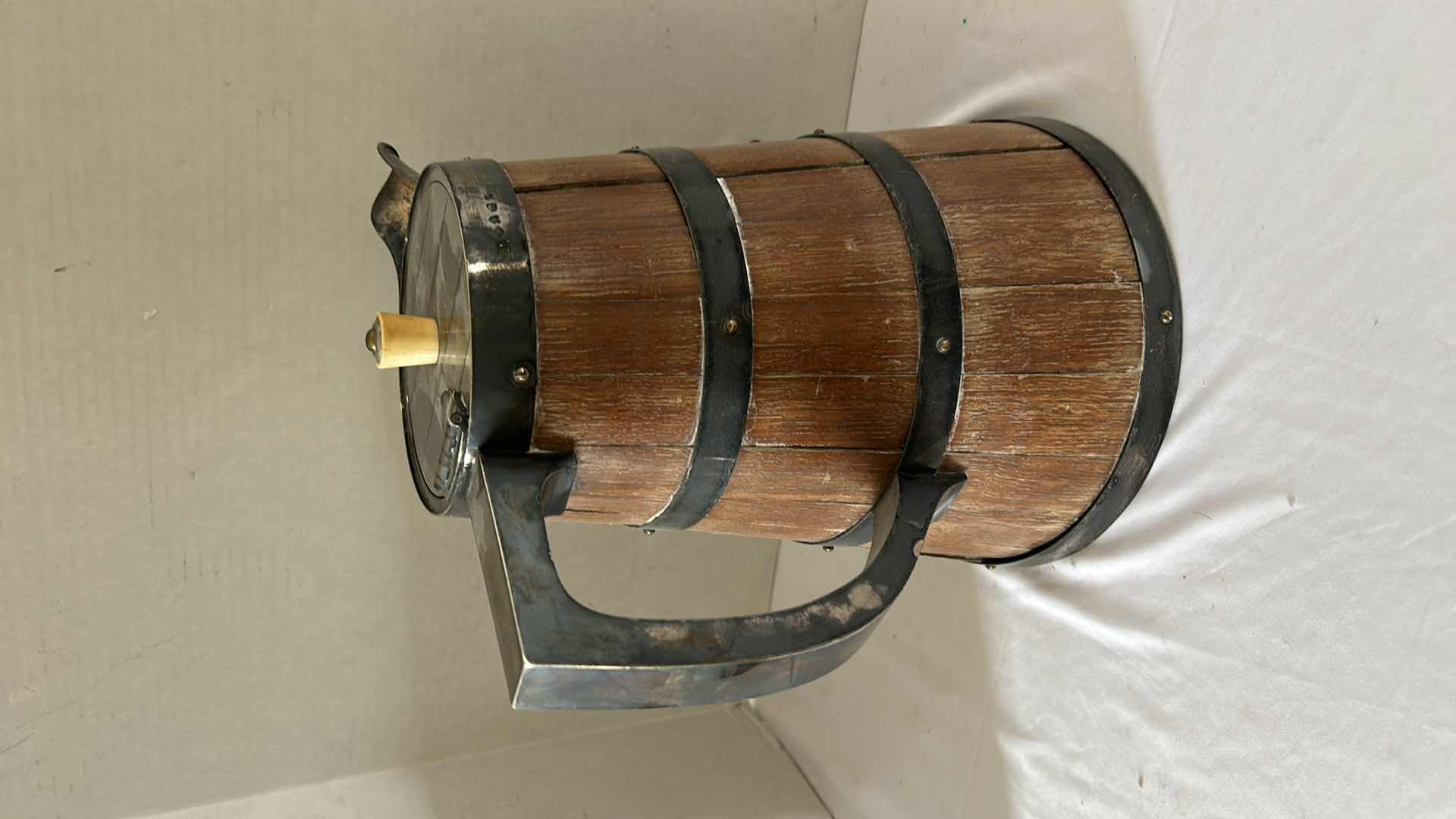 Photo 3 of ANTIQUE 19th CENTURY ENGLISH OAK AND SILVER MOUNTED TANKARD H12” 