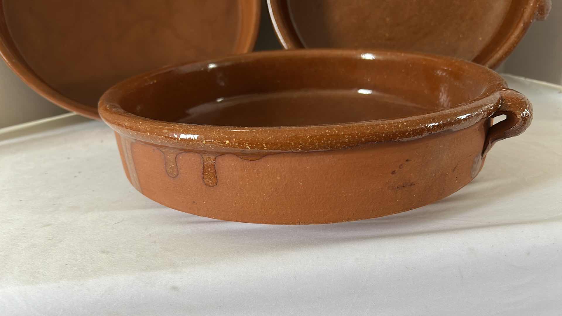 Photo 2 of 3 13” GLAZED POTTERY BOWLS
