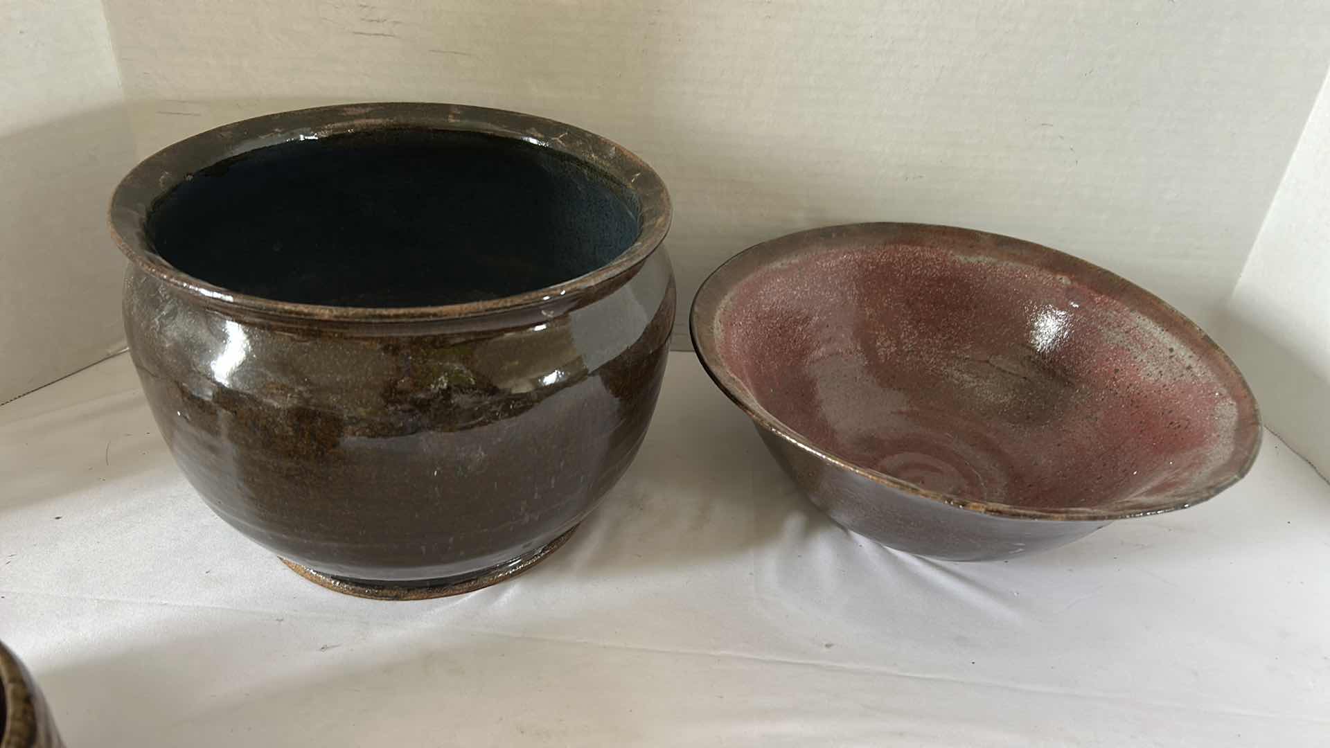 Photo 1 of 4 HAND SPUN GLAZED POTTERY (TALLEST 6.25”)