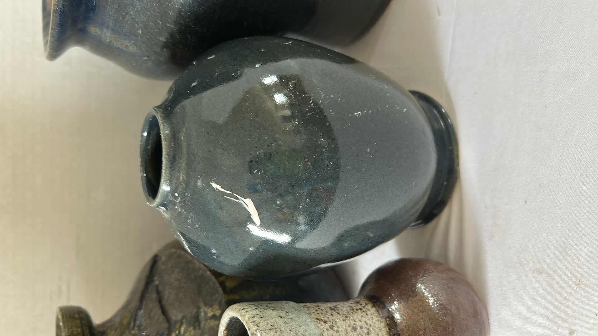 Photo 1 of 4 HAND SPUN GLAZED POTTERY (TALLEST 8”)