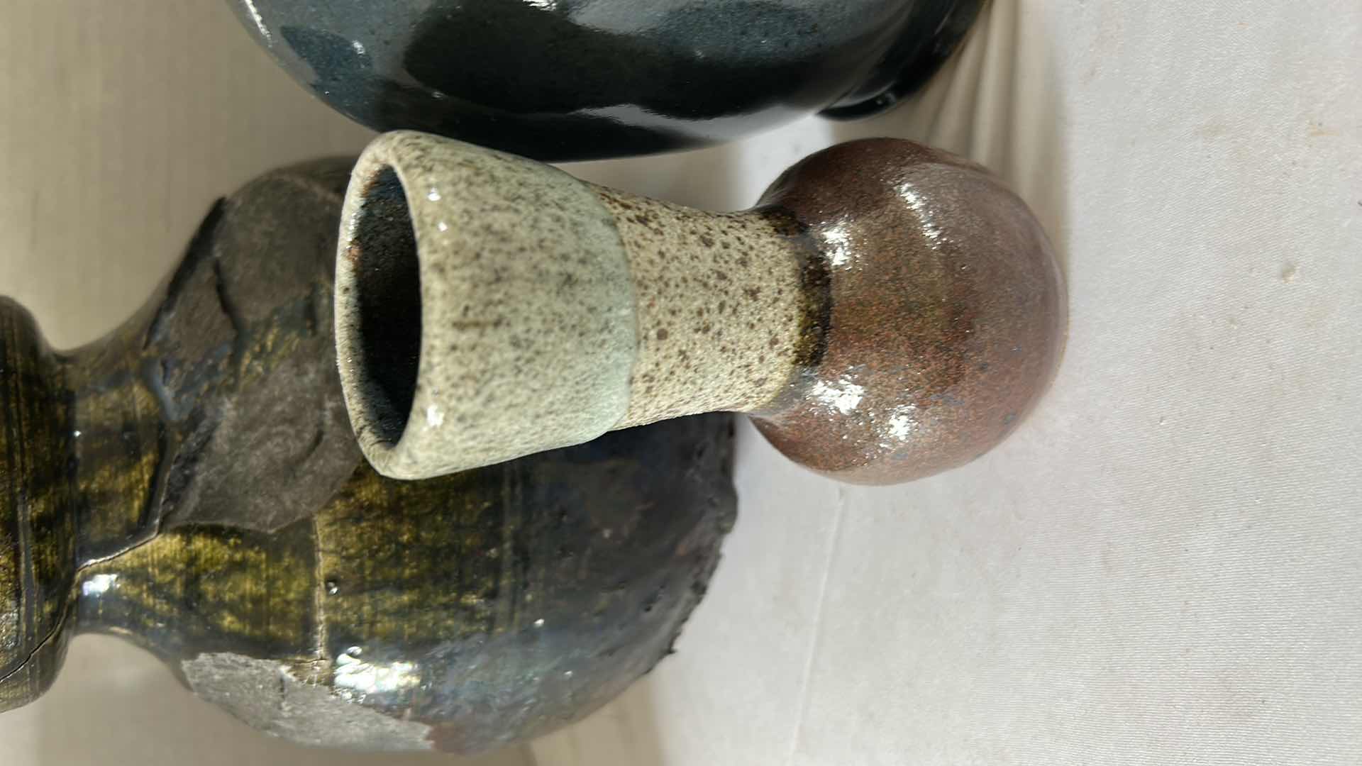 Photo 1 of 4 HAND SPUN GLAZED POTTERY (TALLEST 8”)