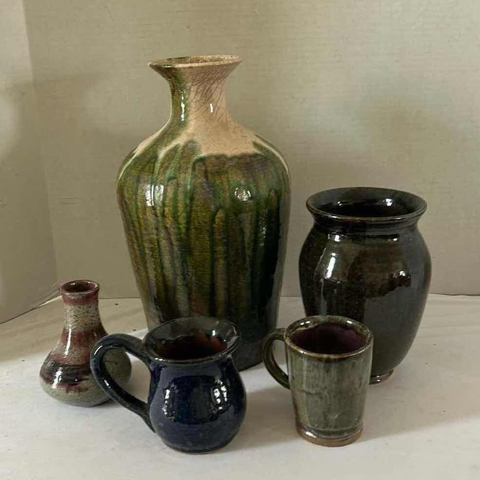Photo 1 of 5 HAND SPUN GLAZED POTTERY (TALLEST 12.5”)