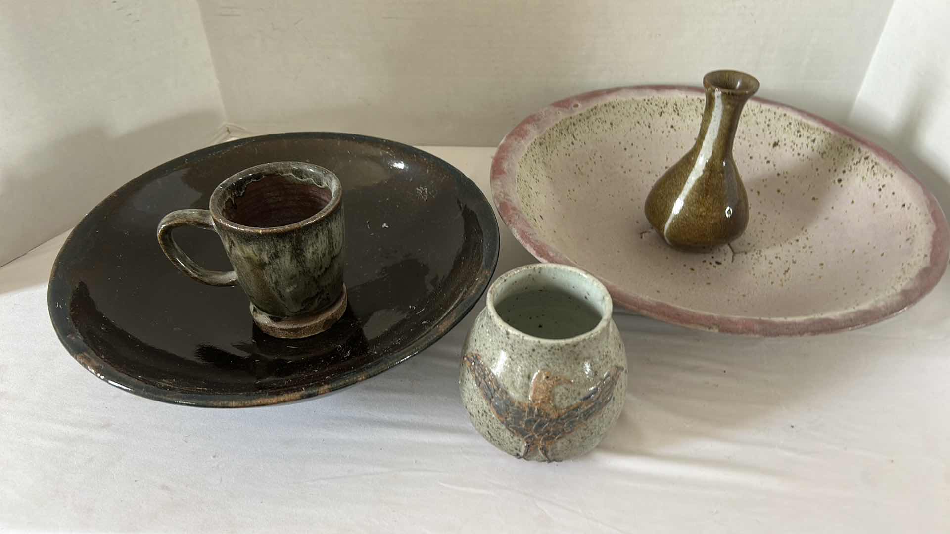 Photo 1 of 4 HAND SPUN GLAZED POTTERY
