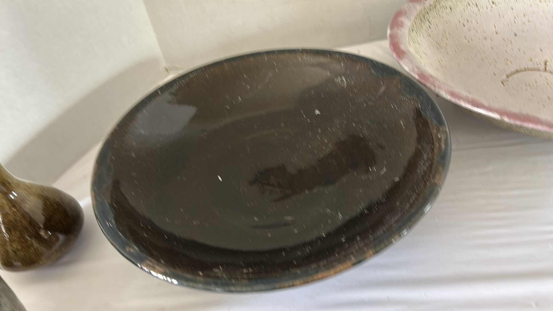 Photo 8 of 4 HAND SPUN GLAZED POTTERY