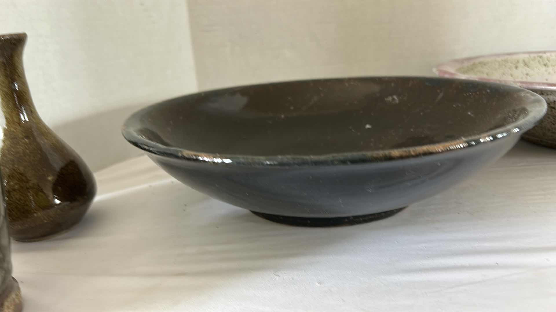 Photo 7 of 4 HAND SPUN GLAZED POTTERY