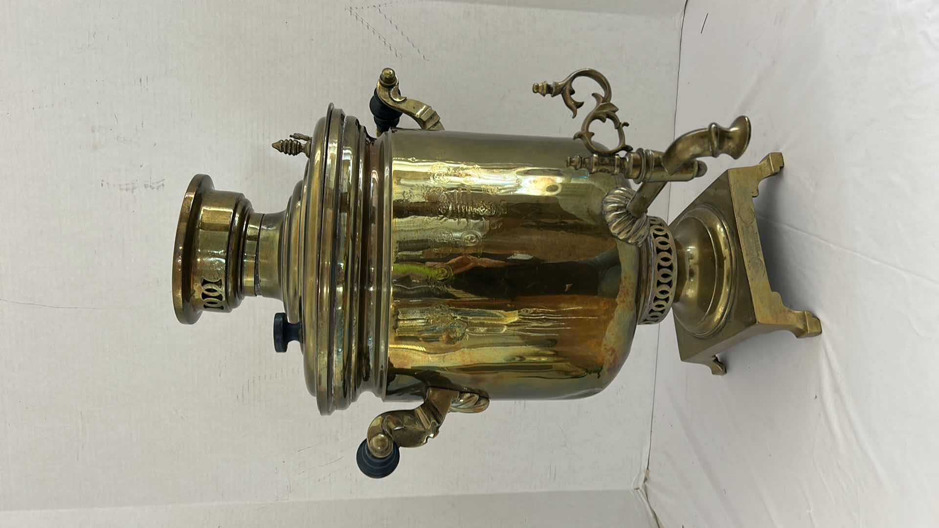 Photo 1 of ANTIQUE RUSSIAN BRASS SAMOVAR H21”