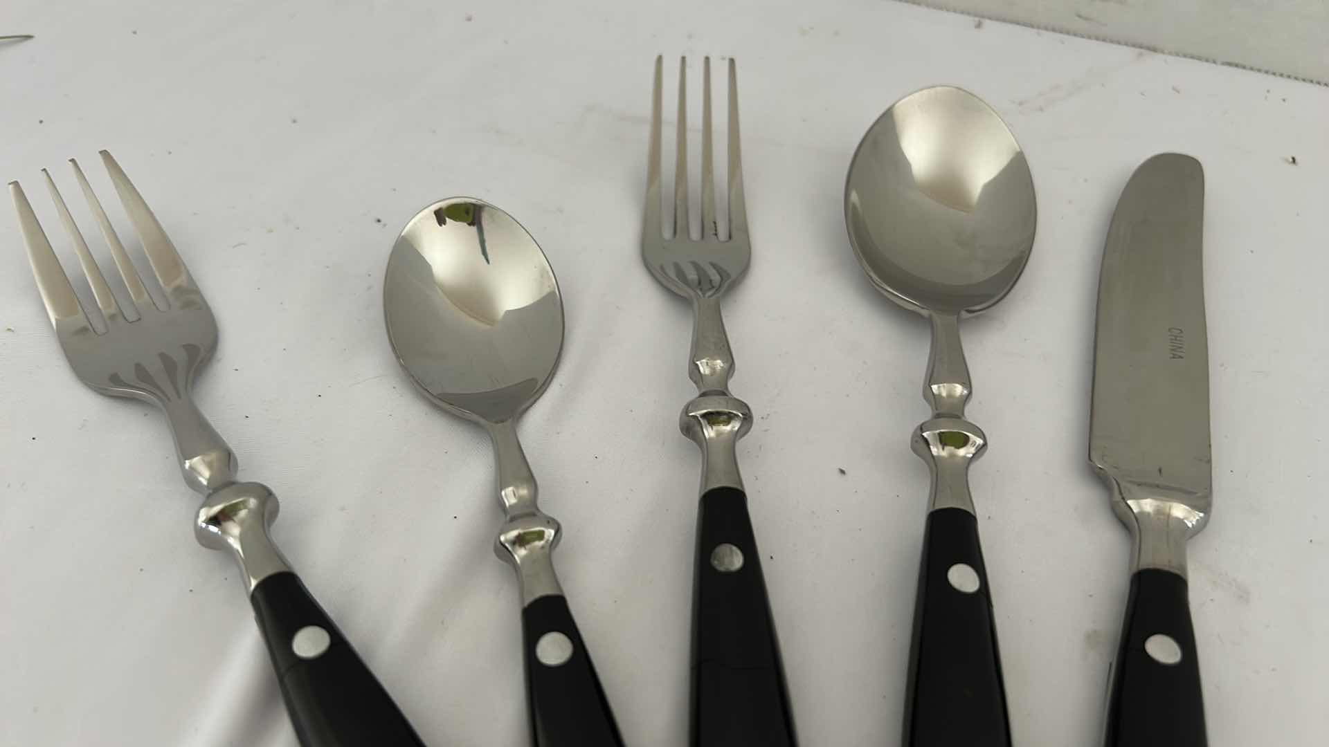 Photo 1 of 5 PC BOXED- BLACK STAINLESS STEEL CUTLERY SET