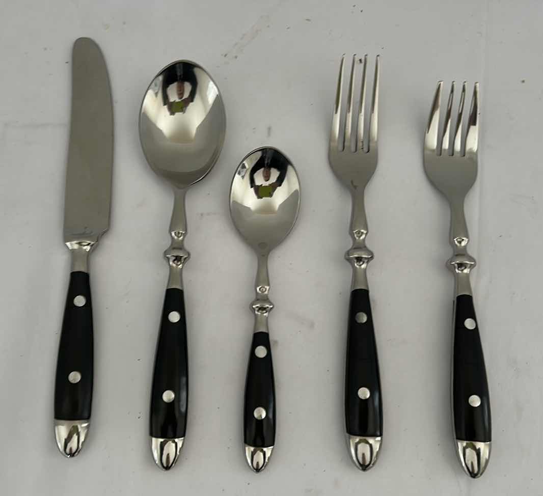 Photo 1 of 5 PC BOXED- BLACK STAINLESS STEEL CUTLERY SET